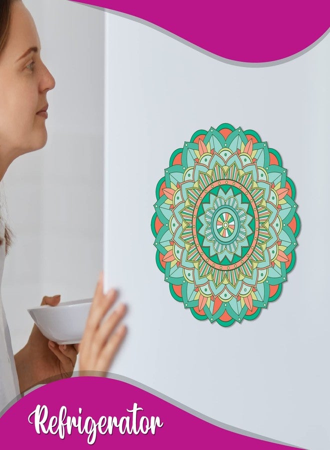 Bhai Please Mandala Wooden Fridge Magnet - (Pack of 1 pc) Size : 3 inches Love, Funny, Motivational, Inspirational Quotes Fridge Magnet - Cool Cute Fridge Magnet Decor and Gifts - Image 4